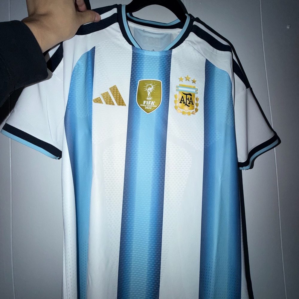 adidas Argentina Light Blue and White Men's futbol Jersey - Picture 4 of 11